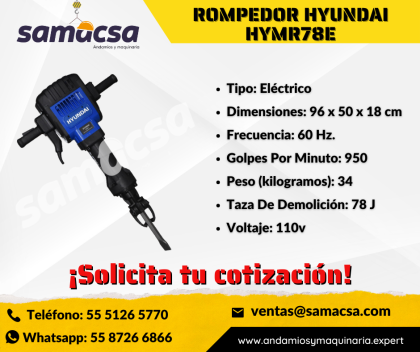 Martillo Rompedor HYMR78E de hyundai, pregunte por modelos