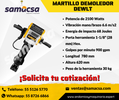 Martillo Demoledor Eléctrico Dewalt