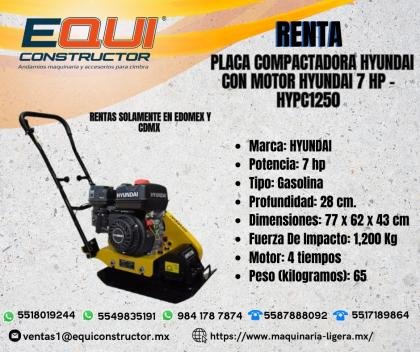 RENTA PLACA COMPACTADORA HYPC1250